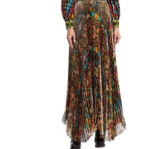 ALICE + OLIVIA Katz Floral Pleated Maxi Skirt size 0